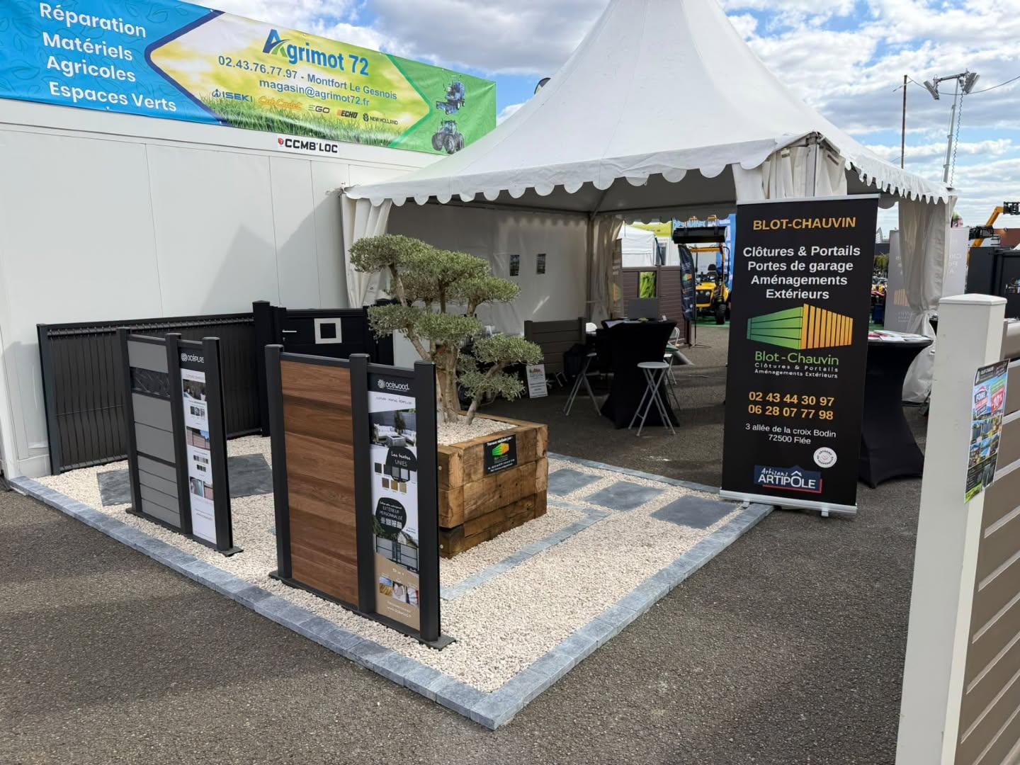 Délimitations, bordures et présentation de clôtures sur le stand Blot Chauvin
