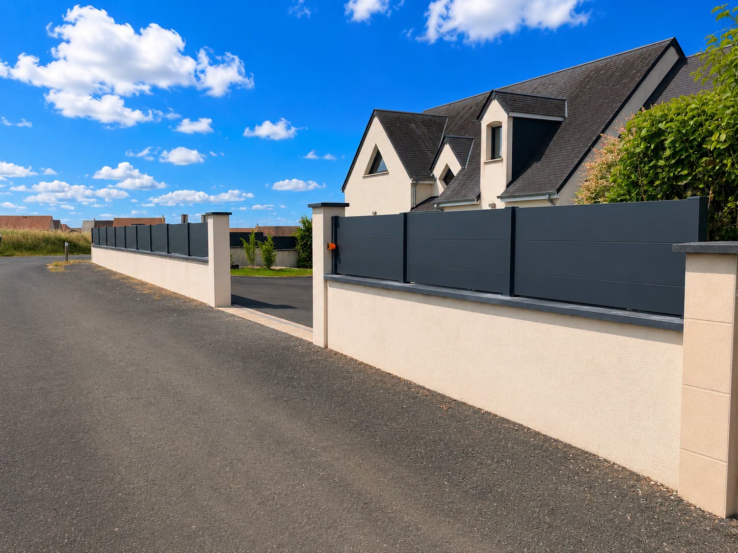 Une clôture qui prolonge les lignes de la maison
