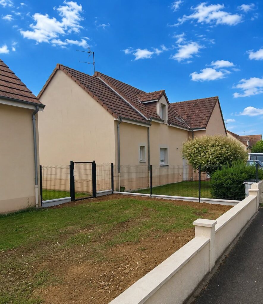 Un jardin délimité autour de la maison