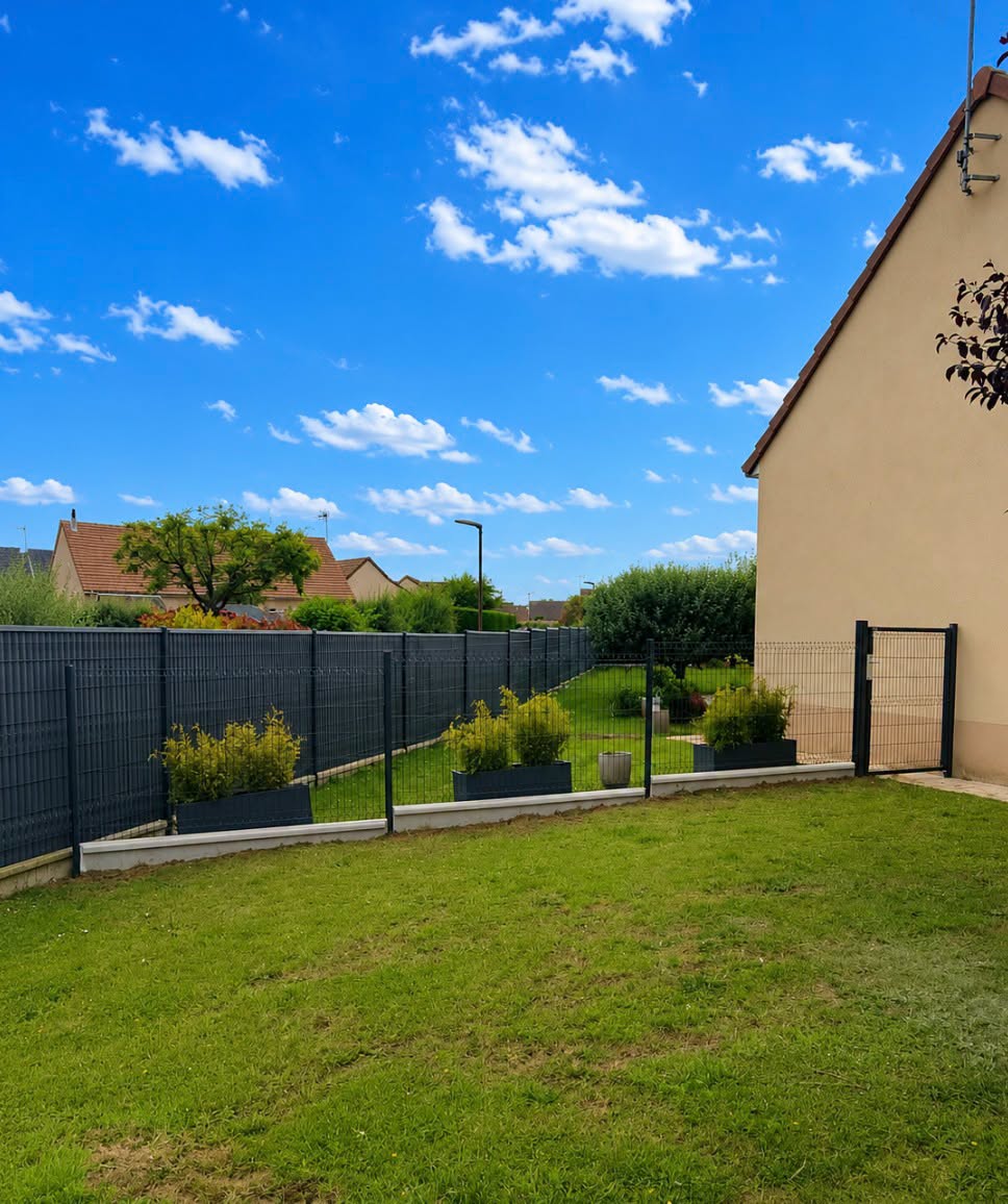 Un jardin délimité autour de la maison
